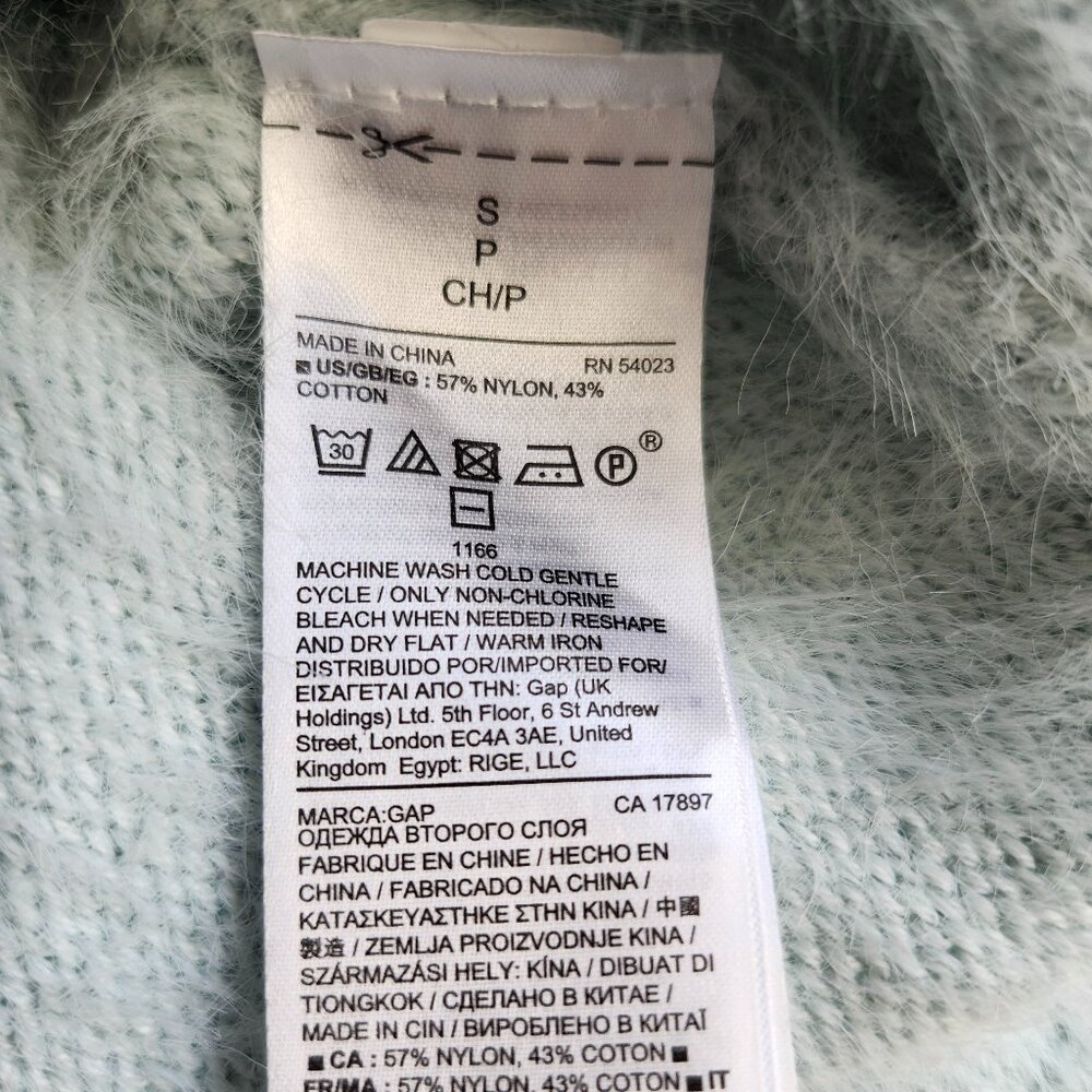 Gap Light Blue Furry Boatneck Sweater Size S - Picture 5 of 5
